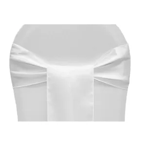 Standard Satin Chair Sash - White