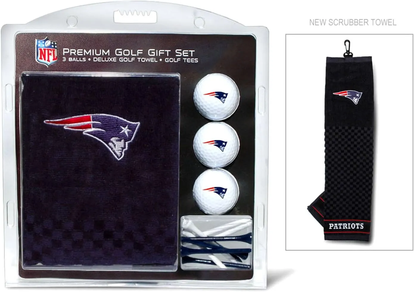 Team Golf Premium NFL Gift Set: Embroidered Deluxe Towel, 3 Balls, 14 Tees (2-3/4" Reg.)