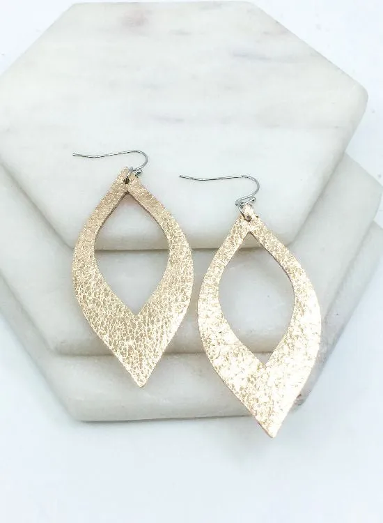Vegan leather drop earrings