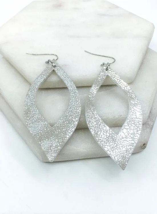 Vegan leather drop earrings