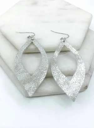 Vegan leather drop earrings