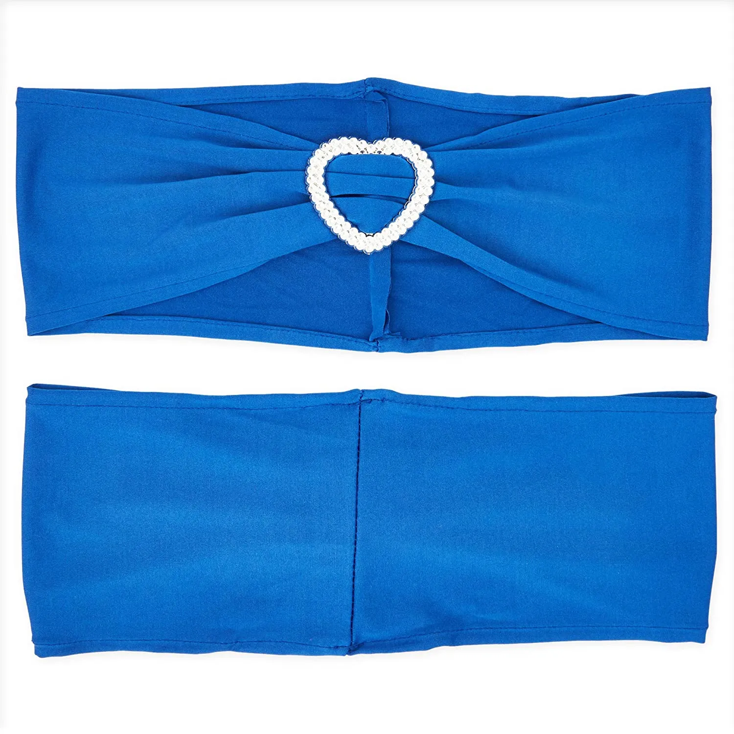 Wedding Chair Slipcovers (6 x 14 in, Blue, 50 Pack)