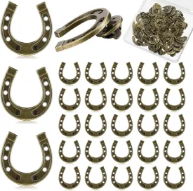 Yinkin 50 Pcs Cowboy Western Lapel Pin Men Women Lucky Horseshoe Lapel Pin Vintage Metal Horseshoe Cowgirl Backpack Party